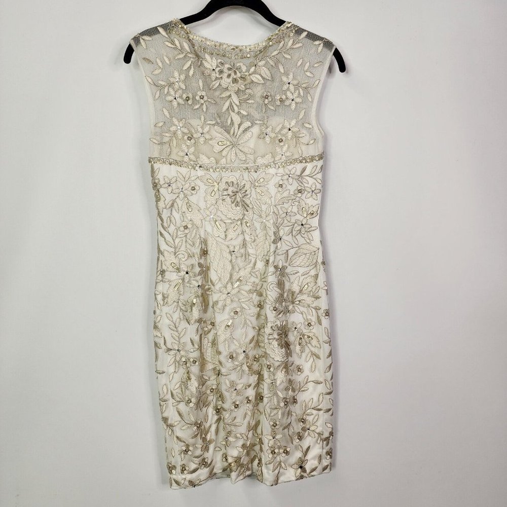 Sue Wong Ivory Beaded Sheath Mini Dress - Picture 5 of 16